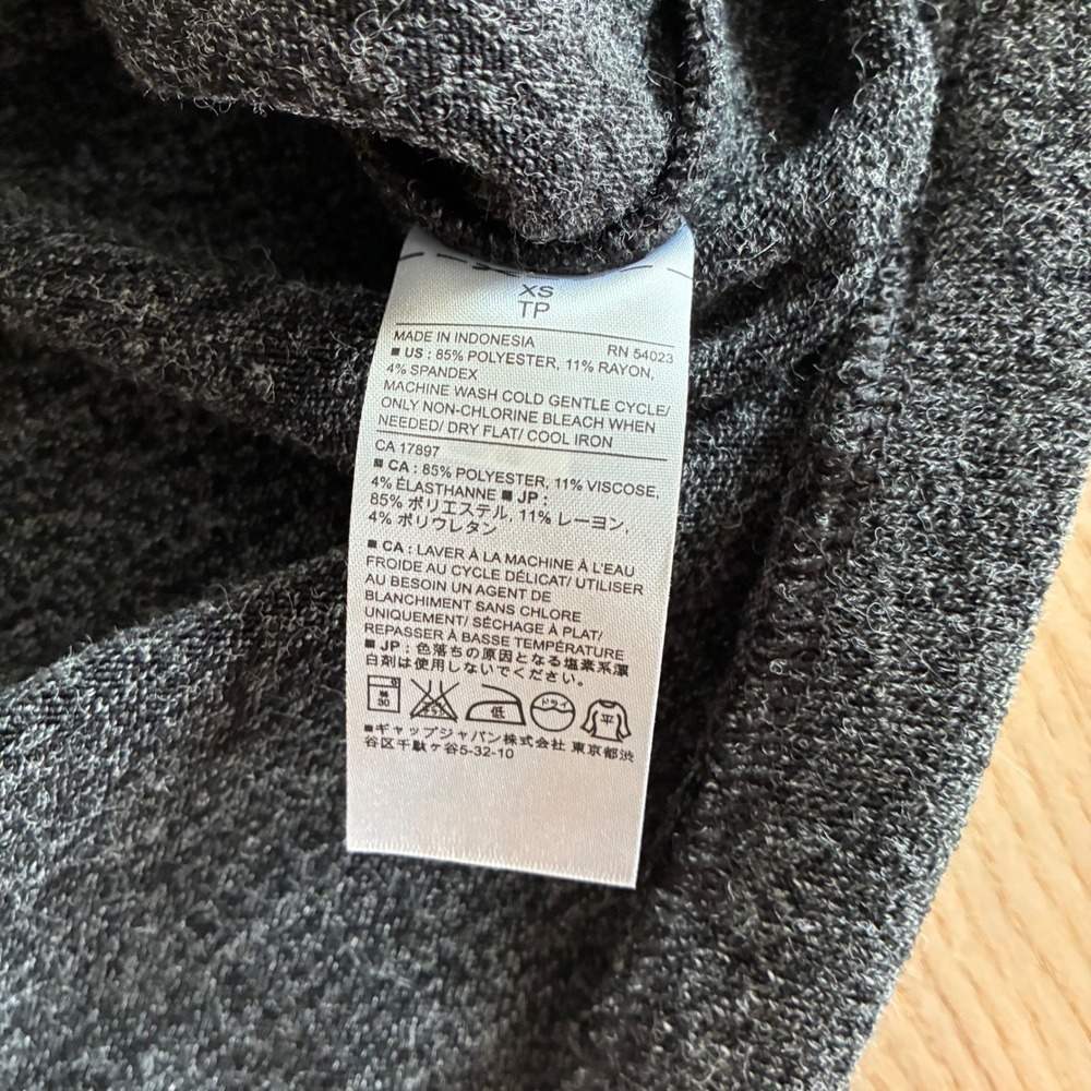 Banana Republic NWT Sweater Dress Womens XS Gray Cowl Neck Long Sleeve Knit Mini - Picture 6 of 9